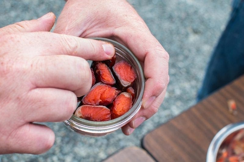 Image of smoked salmon in a jar